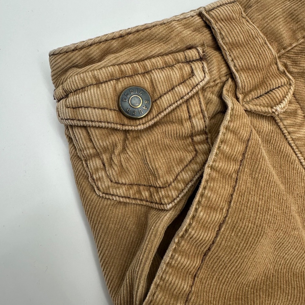Eddie Bauer Tan Corduroy Midi Skirt Womens 10 Brown A-Line Stretch Cotton - Picture 8 of 9